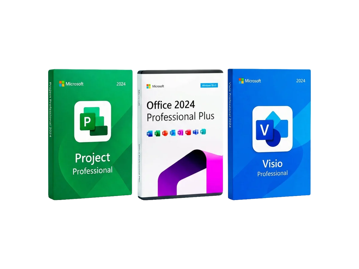 Microsoft Project 2024 Professional + Microsoft Office 2024 Professional Plus + Microsoft Visio 2024 Professional